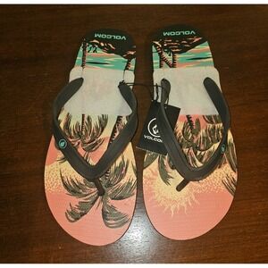 Volcom Rocker Guys Flip Flop Sandal - Living Coral - New Size 14 New with tags‎